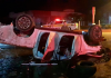 Motorista embriagado capota Hilux em Araranguá