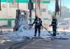 Criciúma: Bombeiros apagam incêndio em bomba de combústivel 