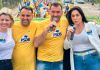 Kekinha e Jonatã recebem o apoio de Geovânia de Sá em caminhada pela Gaivota