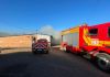 Corpo de Bombeiros combate incêndio em estufa de fumo na localidade de Pontal, em Sombrio