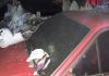Criciúma: bombeiros combatem incêndio em garagem de carros