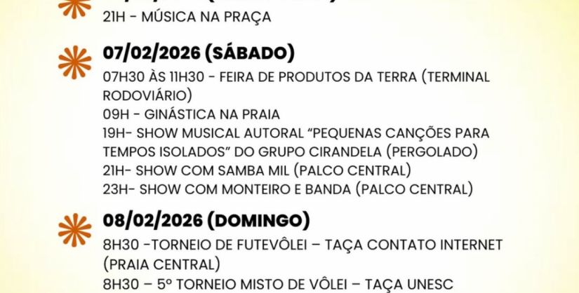 Fim de semana com muitas atrações e atividades em Balneário Arroio do Silva