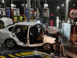 Colisão em praça de pedágio na BR-101 deixa duas mortes em São João do Sul