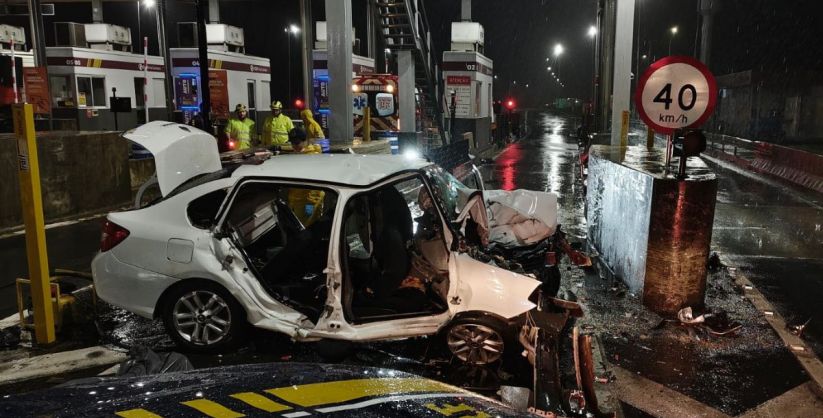 Colisão em praça de pedágio na BR-101 deixa duas mortes em São João do Sul