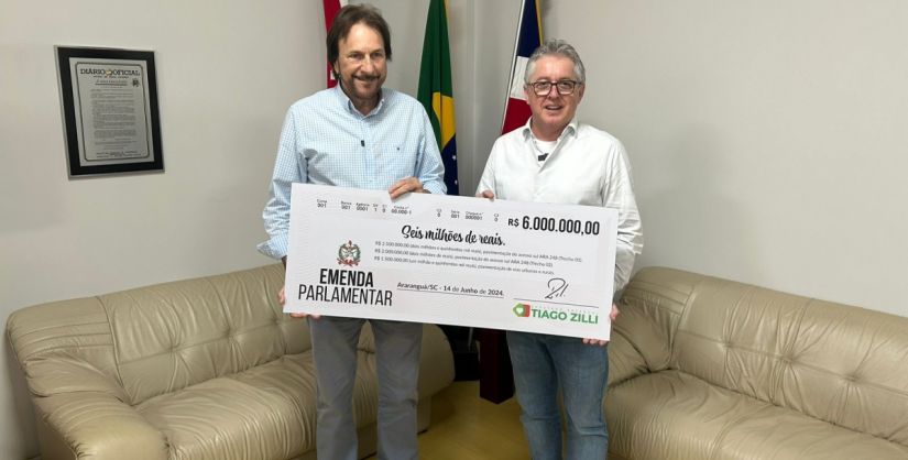 Deputado Tiago Zilli entrega mais de R$ 3,8 milhões em recursos para Araranguá
