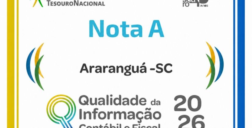 Araranguá alcança nota máxima em qualidade da informação contábil e fiscal
