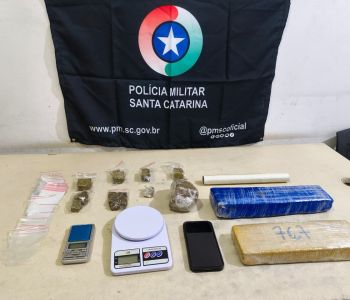 Homem é preso por tráfico com mais de 2 quilos de maconha em Sombrio