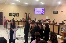 Santa Rosa do Sul promove ação de conscientização pelo Agosto Lilás