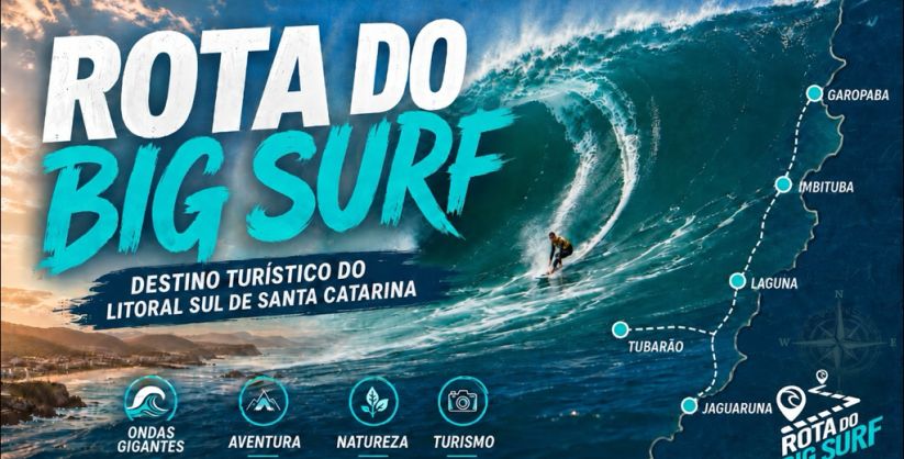 Sul catarinense ganha Rota do Big Surf para conectar esporte, turismo e negócios