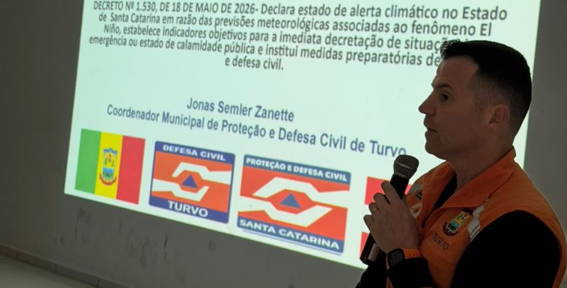 Defesa Civil de Turvo leva orientações sobre prevenção e segurança aos alunos
