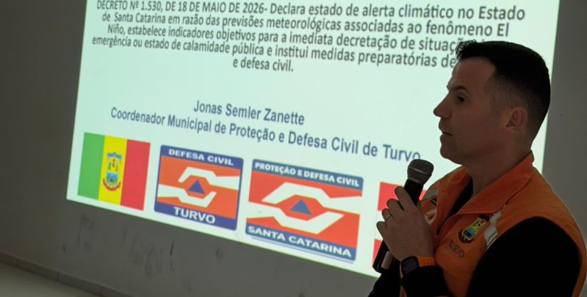 Defesa Civil de Turvo leva orientações sobre prevenção e segurança aos alunos