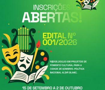 Sombrio abre inscrições para edital da Aldir Blanc com R$ 205 mil para projetos culturais