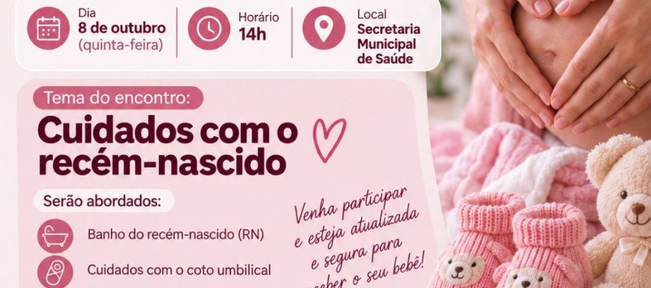Encontro de gestantes de outubro abordará cuidados essenci...