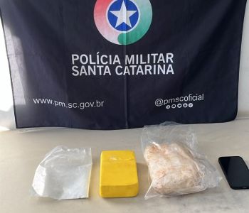Ação da PM termina com prisão e apreensão de mais de dois quilos de cocaína em Balneário Gaivota