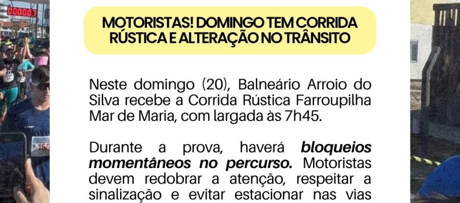 Balneário Arroio do Silva sedia a Corrida Rústica Farroup...