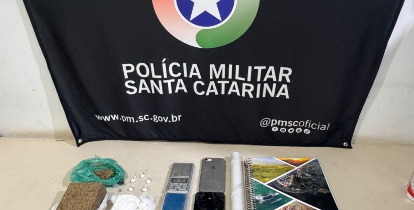 PMSC apreende drogas e prende homem por tráfico nas proximidades de escola