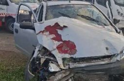 Acidente envolve carro e ônibus escolar em Santa Rosa do Sul