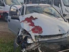 Acidente envolve carro e ônibus escolar em Santa Rosa do Sul