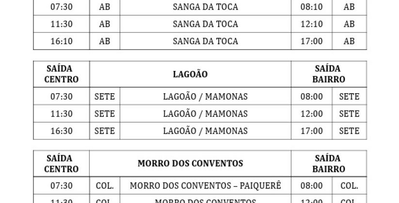 Tarifa Zero terá horários extras no dia da eleição