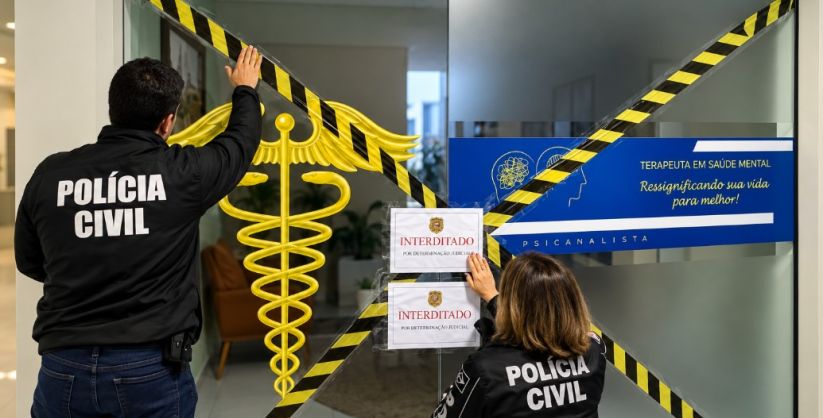 Polícia Civil cumpre medida cautelar e interdita consultório em Araranguá