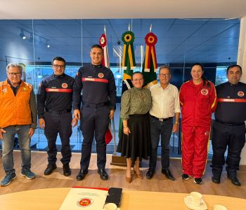 Prefeito de Maracajá recebe novo comando do 17º Batalhão de Bombeiros Militar