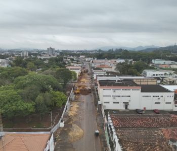 Prefeitura de Turvo acompanha andamento das obras de revitalização do centro