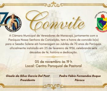 Solene em homenagem aos 70 anos da Paróquia Nossa Senhora da Conceição em Maracajá