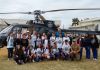 Helicóptero pousou na Nova Divineia