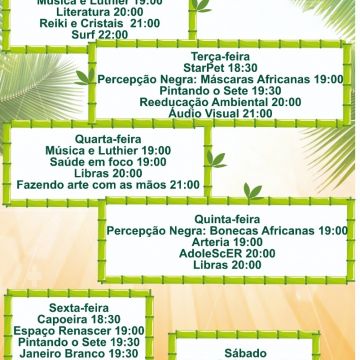 Tenda Cultural oferecerá mais de 20 oficinas gratuitas