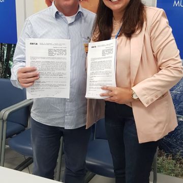 Prefeito Tiago Zilli e o vice-prefeito Edson Jair assinam contrato do Programa Avançar Cidades