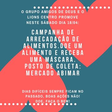 Grupo de Araranguá troca máscaras por alimentos