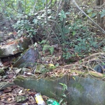 Chaminé do antigo Engenho Belinzoni, que faz parte da história do município, segue abandonado