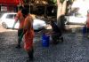 Limpeza e restauração do calçadão