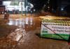 Criciúma: Cratera se abre em trecho em obras na avenida Santos Dumont